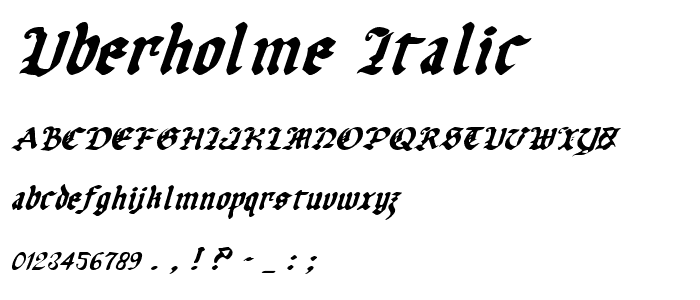 Uberhölme Italic font